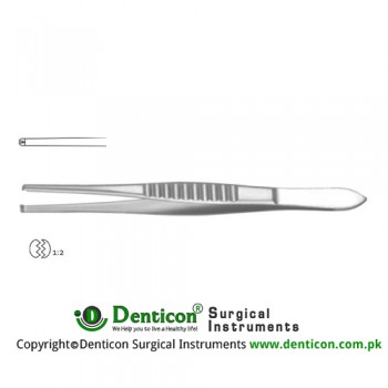 Mod. USA Dissecting Forceps 1 x 2 Teeth Stainless Steel, 13 cm - 5"